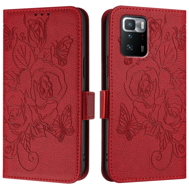 For Xiaomi Poco X3 GT Embossed Rose RFID Anti-theft Leather Phone Case