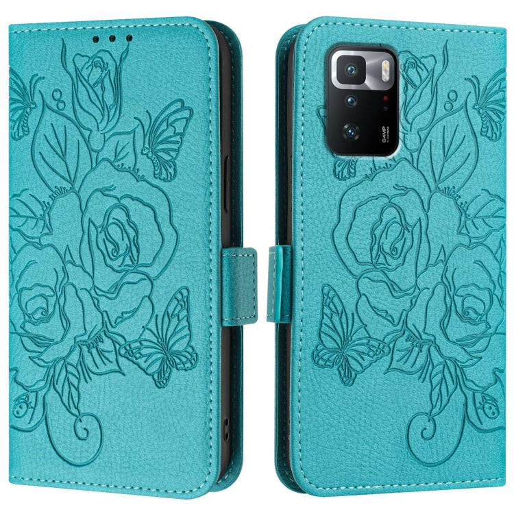 For Xiaomi Poco X3 GT Embossed Rose RFID Anti-theft Leather Phone Case