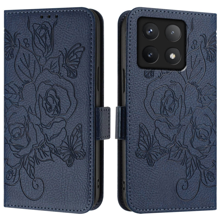 For Xiaomi 14T Embossed Rose RFID Anti-theft Leather Phone Case