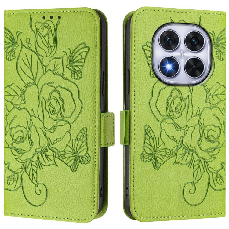 For Xiaomi Poco X7 5G / Redmi Note 14 Pro 5G Embossed Rose RFID Anti-theft Leather Phone Case