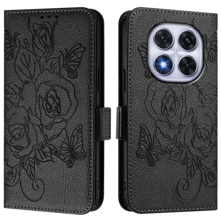 For Xiaomi Poco X7 5G / Redmi Note 14 Pro 5G Embossed Rose RFID Anti-theft Leather Phone Case