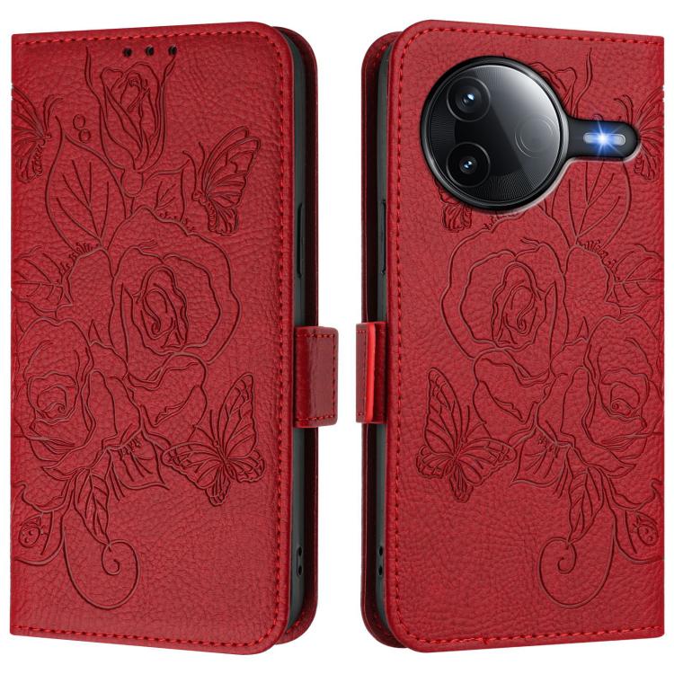 For Xiaomi Poco F7 Pro / F7 Ultra Embossed Rose RFID Anti-theft Leather Phone Case