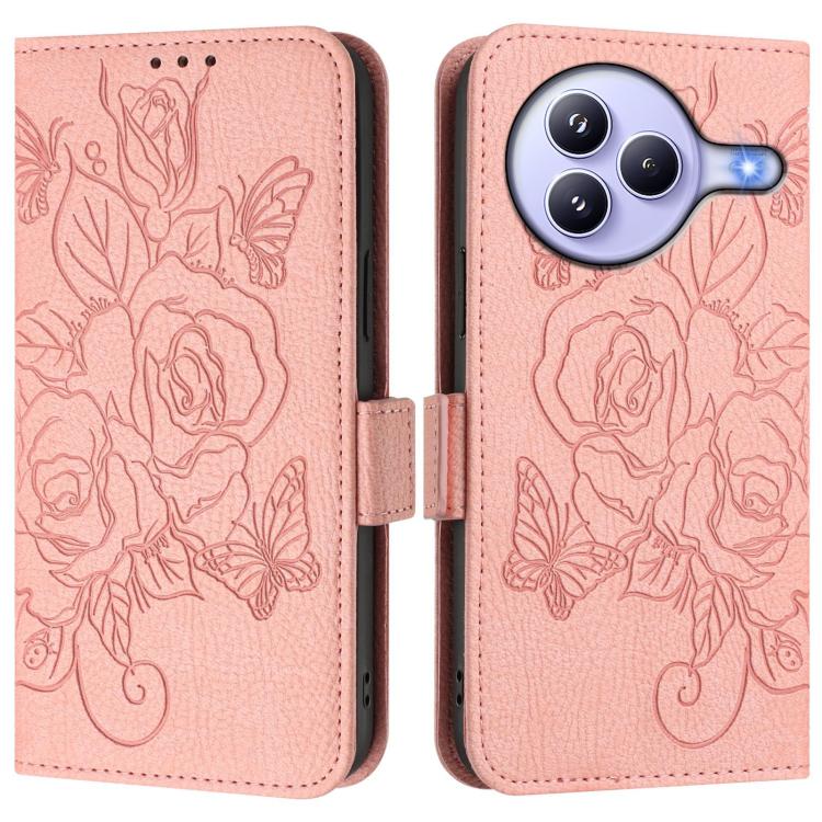 For Xiaomi Civi 5 Pro 5G Embossed Rose RFID Anti-theft Leather Phone Case