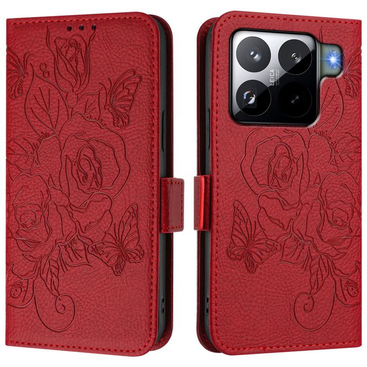 For Xiaomi 15S Pro 5G Embossed Rose RFID Anti-theft Leather Phone Case