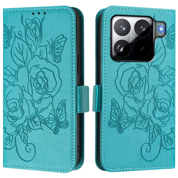 For Xiaomi 15S Pro 5G Embossed Rose RFID Anti-theft Leather Phone Case