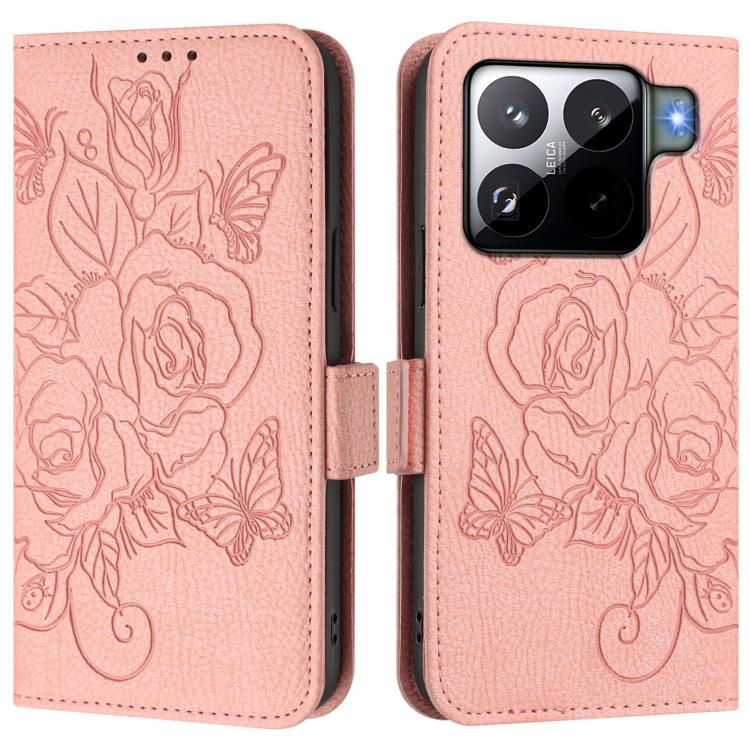 For Xiaomi 15S Pro 5G Embossed Rose RFID Anti-theft Leather Phone Case