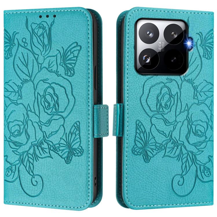 For Xiaomi 15T Pro 5G Embossed Rose RFID Anti-theft Leather Phone Case