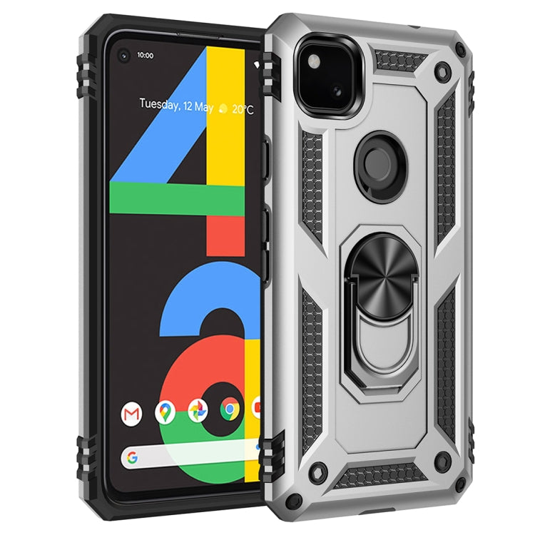 For Google Pixel 4a Shockproof TPU + PC Protective Case with 360 Degree Rotating Holder