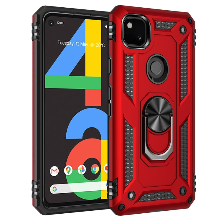 For Google Pixel 4a Shockproof TPU + PC Protective Case with 360 Degree Rotating Holder