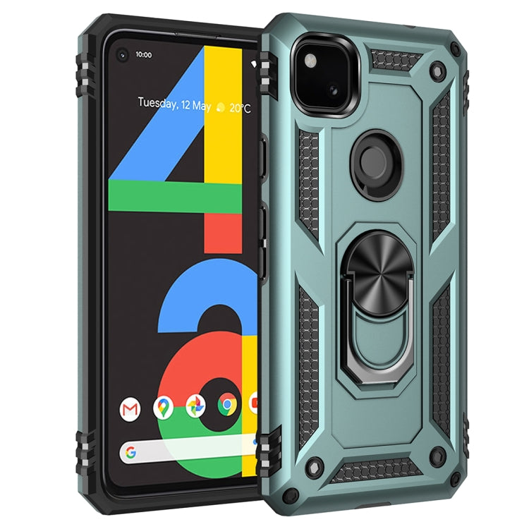 For Google Pixel 4a Shockproof TPU + PC Protective Case with 360 Degree Rotating Holder