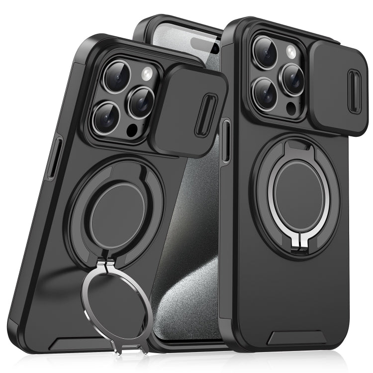 For iPhone 15 Pro Sliding Camshield Ring Holder Phone Case
