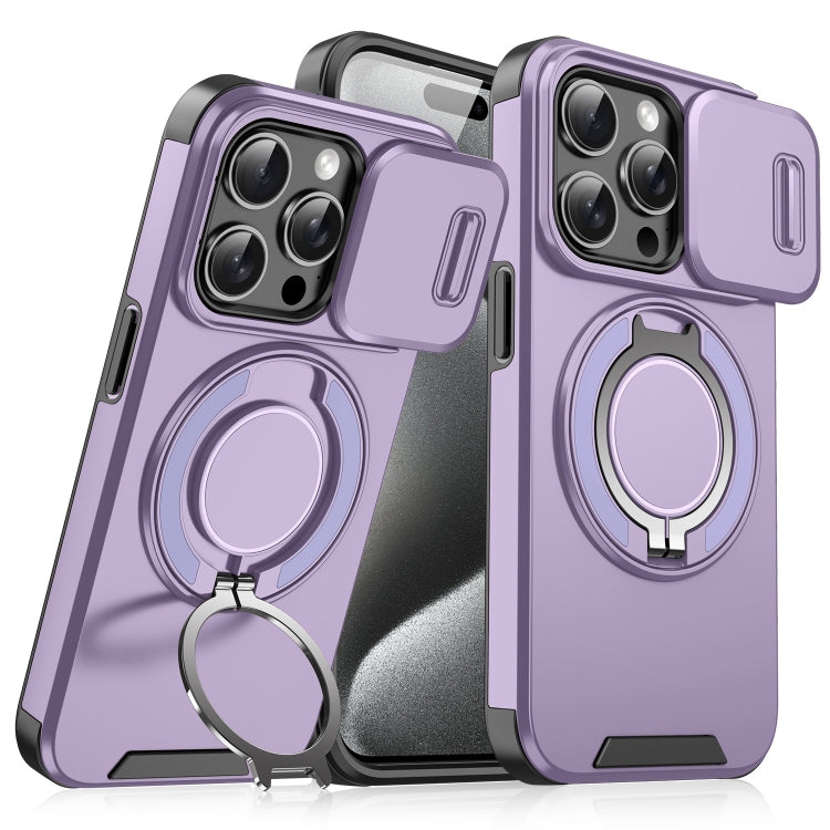 For iPhone 15 Pro Sliding Camshield Ring Holder Phone Case