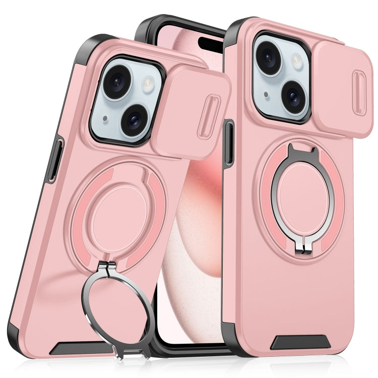 For iPhone 15 Plus Sliding Camshield Ring Holder Phone Case