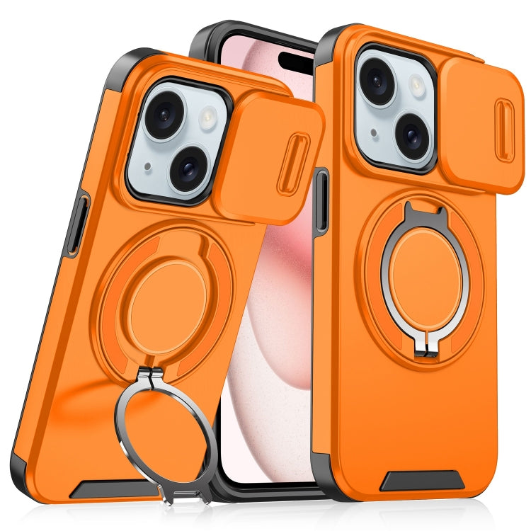 For iPhone 15 Sliding Camshield Ring Holder Phone Case