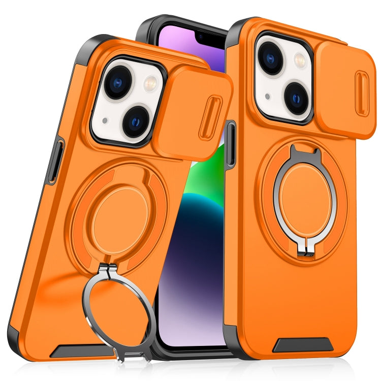 For iPhone 14 Plus Sliding Camshield Ring Holder Phone Case
