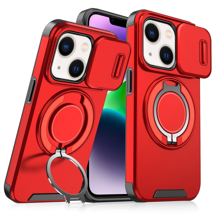 For iPhone 14 Sliding Camshield Ring Holder Phone Case