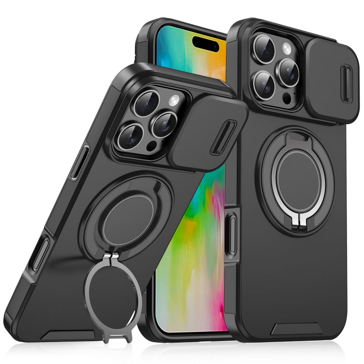 For iPhone 16 Pro Max Sliding Camshield Ring Holder Phone Case