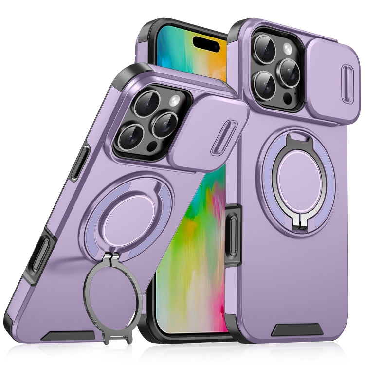 For iPhone 16 Pro Max Sliding Camshield Ring Holder Phone Case
