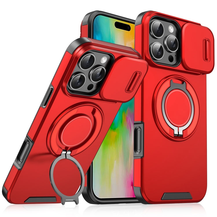 For iPhone 16 Pro Sliding Camshield Ring Holder Phone Case