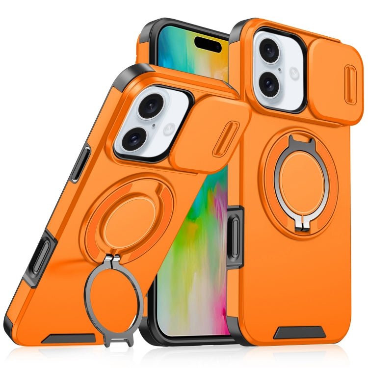 For iPhone 16 Plus Sliding Camshield Ring Holder Phone Case