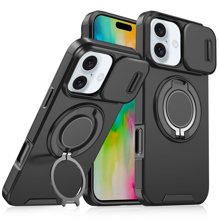 For iPhone 16 Sliding Camshield Ring Holder Phone Case