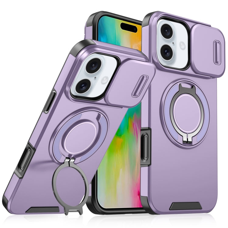 For iPhone 16 Sliding Camshield Ring Holder Phone Case