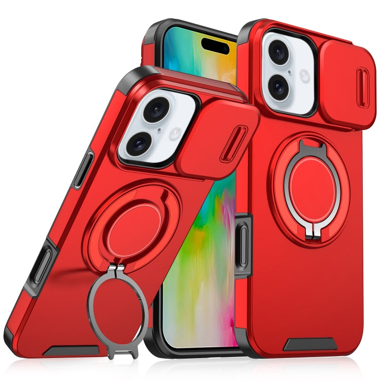 For iPhone 16 Sliding Camshield Ring Holder Phone Case