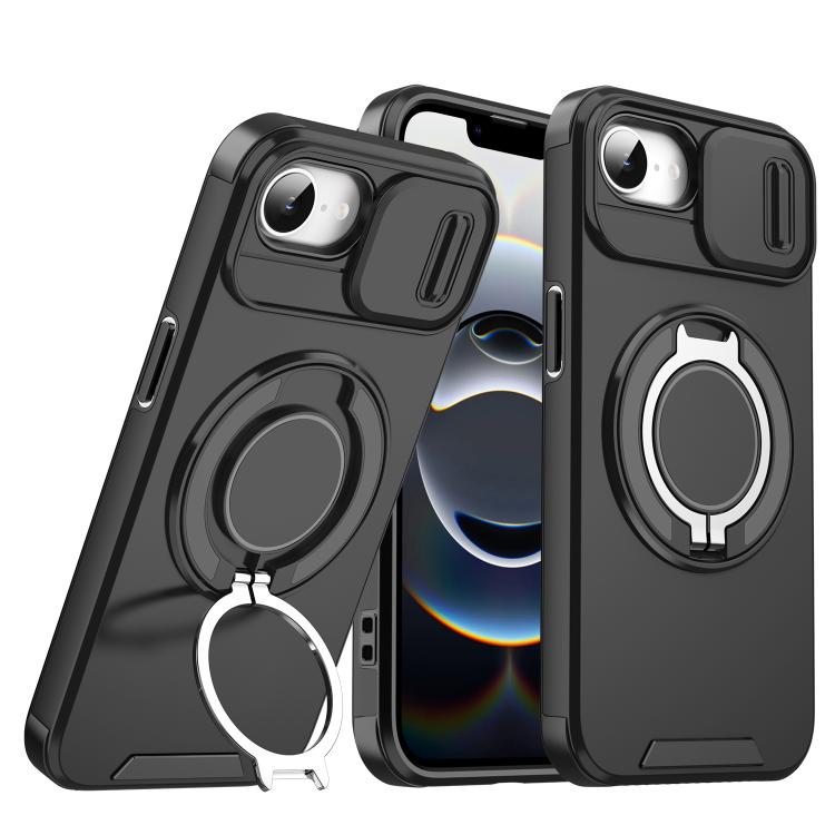 For iPhone 17e / 16e Sliding Camshield Ring Holder Phone Case