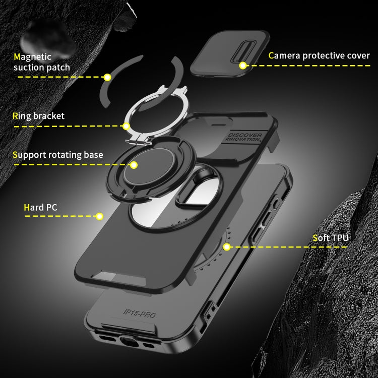 For iPhone 17e / 16e Sliding Camshield Ring Holder Phone Case