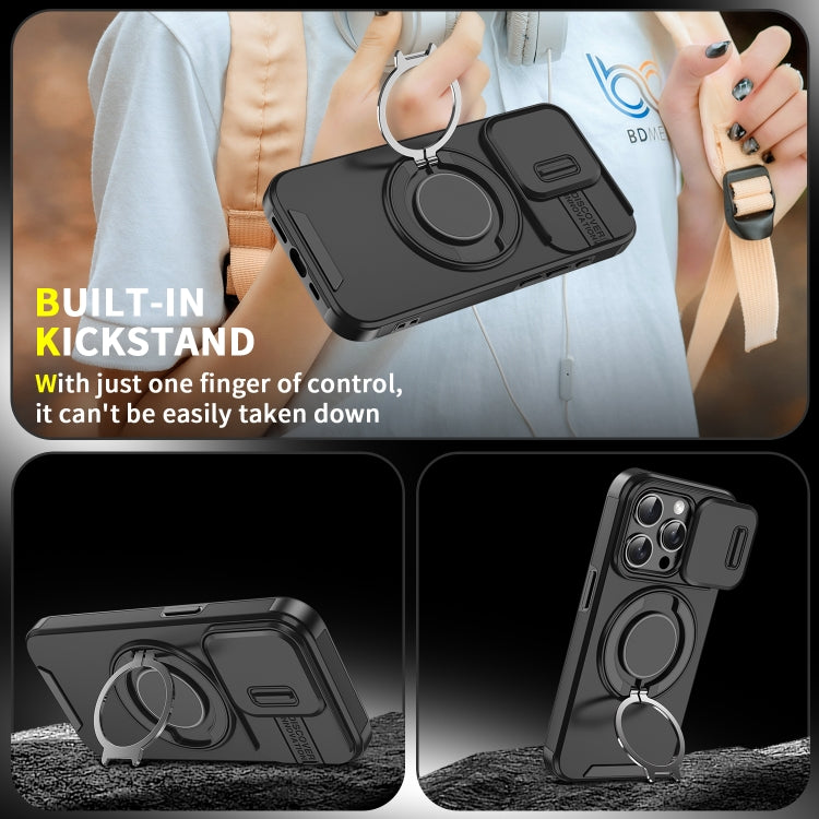 For iPhone 17e / 16e Sliding Camshield Ring Holder Phone Case