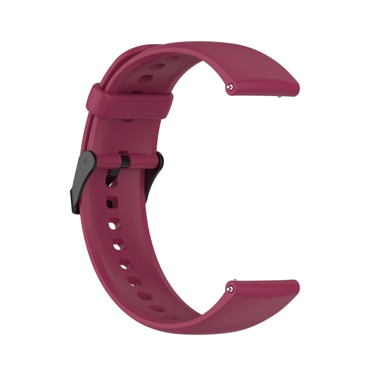 For SKG V9 Pro Solid Color Black Buckle Liquid Silicone Watch Band