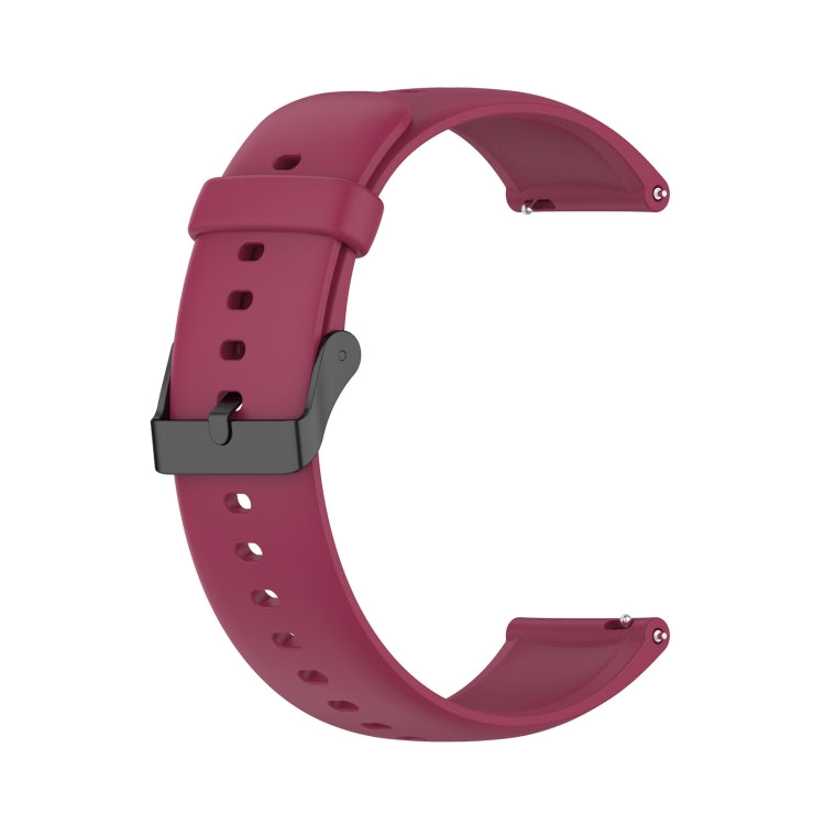 For SKG V9 Pro Solid Color Black Buckle Liquid Silicone Watch Band