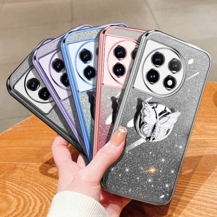 For OnePlus 11 Plated Gradient Glitter Butterfly Holder TPU Phone Case