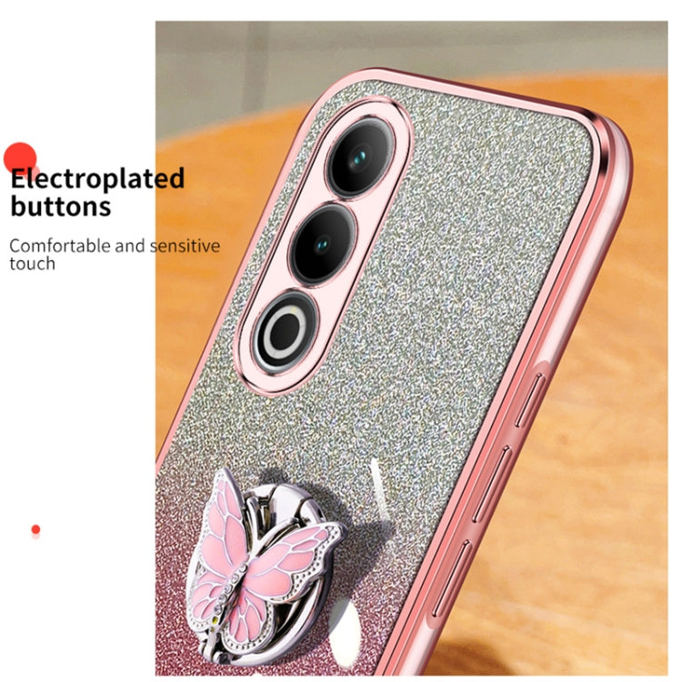 For OnePlus Ace 3V Plated Gradient Glitter Butterfly Holder TPU Phone Case