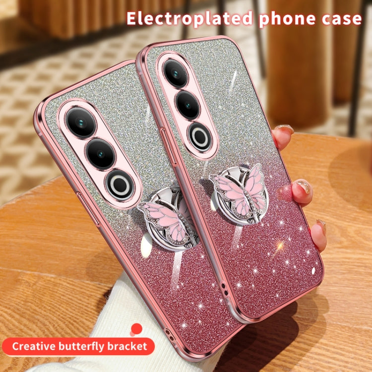For OnePlus Ace 3V Plated Gradient Glitter Butterfly Holder TPU Phone Case