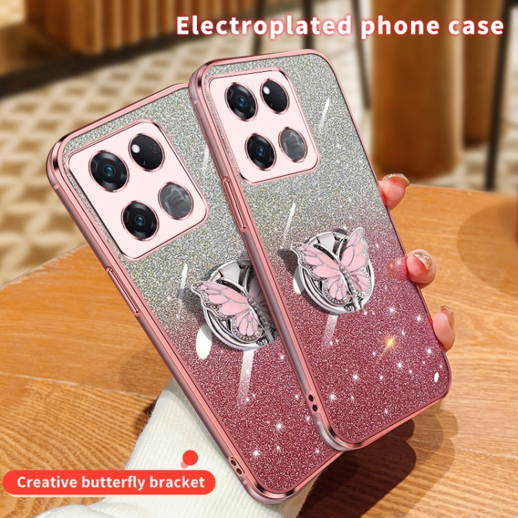 For OnePlus Ace Racing Plated Gradient Glitter Butterfly Holder TPU Phone Case