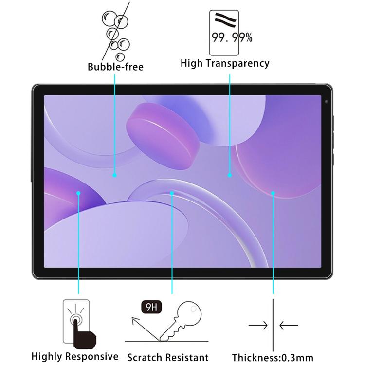 For Higrace C12 10.4 2pcs 9H 0.3mm Explosion-proof Tempered Glass Film