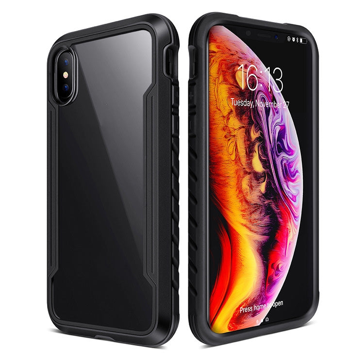 For iPhone XR Blade Metal Clear PC + TPU Shocproof Protective Case