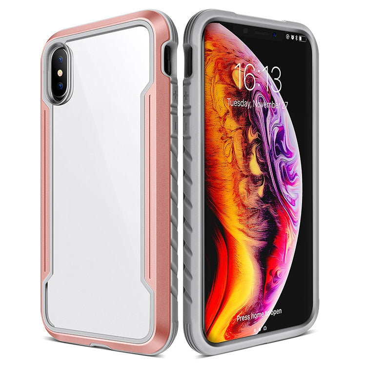 For iPhone XR Blade Metal Clear PC + TPU Shocproof Protective Case