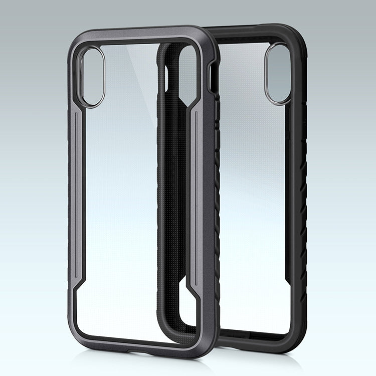 For iPhone X / XS Blade Metal Clear PC + TPU Shocproof Protective Case