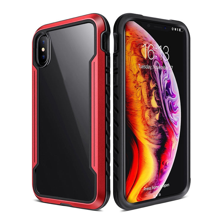 For iPhone X / XS Blade Metal Clear PC + TPU Shocproof Protective Case