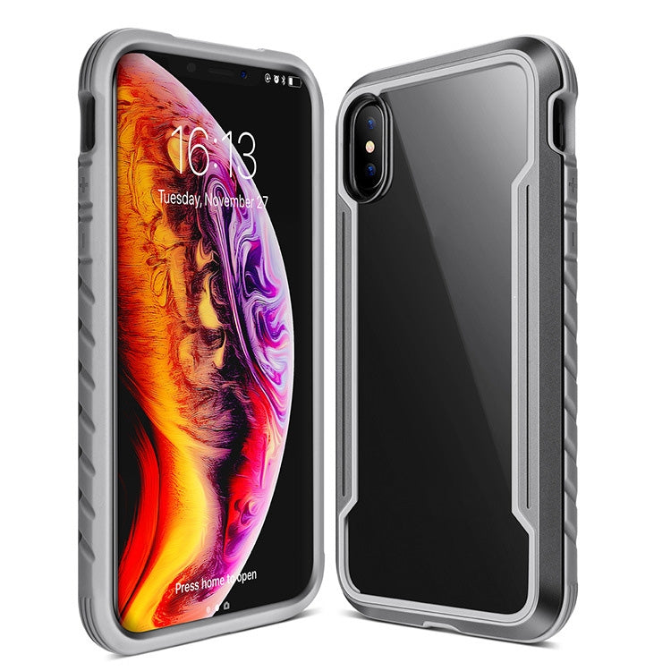 For iPhone X / XS Blade Metal Clear PC + TPU Shocproof Protective Case