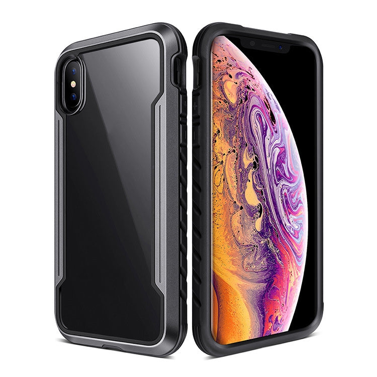 For iPhone XS Max Blade Metal Clear PC + TPU Shocproof Protective Case