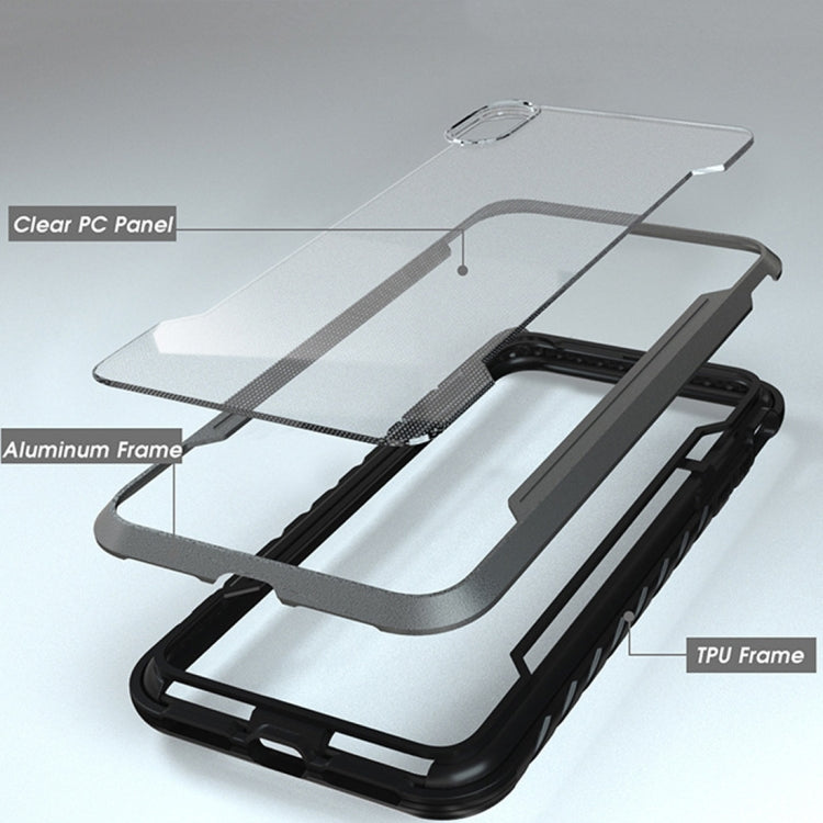 For iPhone XS Max Blade Metal Clear PC + TPU Shocproof Protective Case