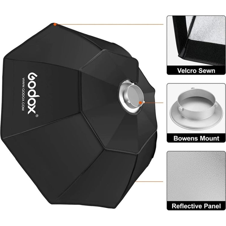 Godox Octagon Honeycomb Grid Softbox with Bowens Mount, Size:120cm