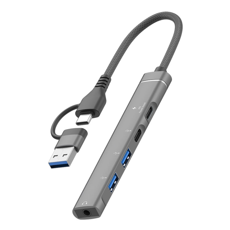 5 in 2 Multi-function HUB Adapter, Interface:USB-C / Type-C + USB-A