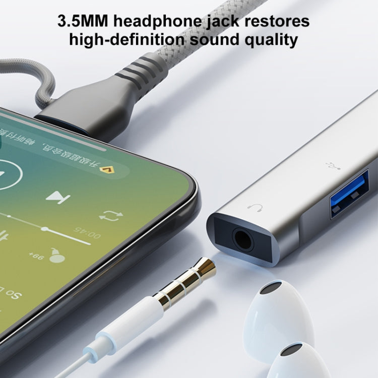 5 in 2 Multi-function HUB Adapter, Interface:USB-C / Type-C + USB-A
