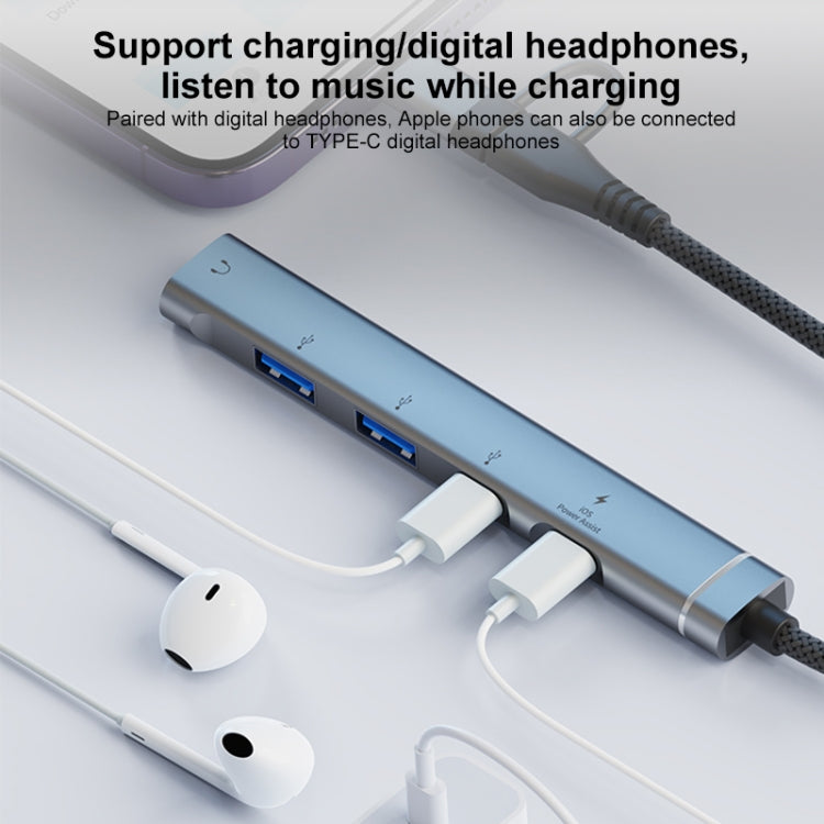 5 in 2 Multi-function HUB Adapter, Interface:USB-C / Type-C + USB-A