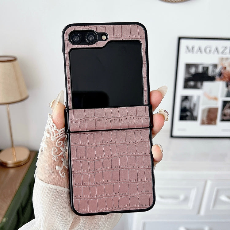 For Samsung Galaxy Z Flip5 5G Crocodile Pattern PC Foldable Phone Case with Hinge