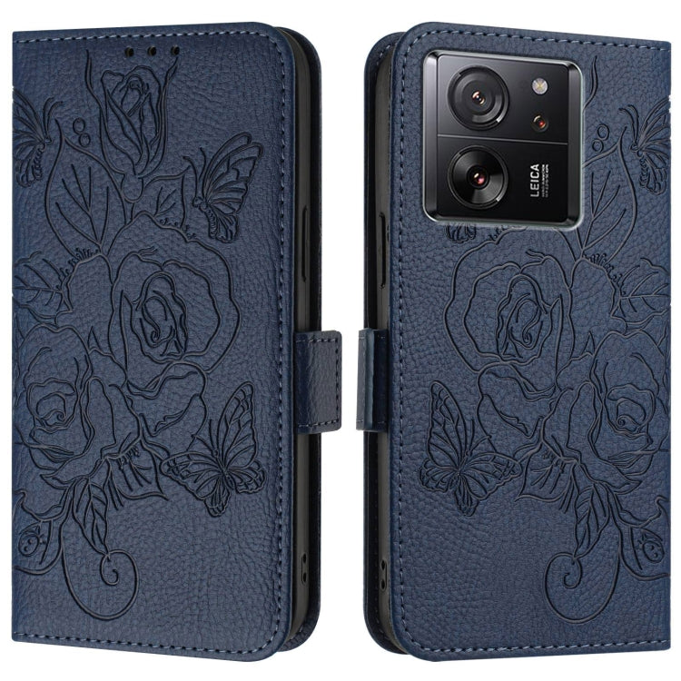 For Redmi K60 Ultra / Xiaomi 13T / 13T Pro Embossed Rose RFID Anti-theft Leather Phone Case